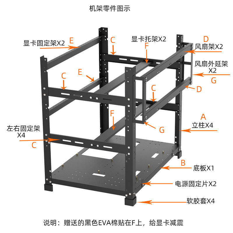 Stackable Open Air GPU Rack 6  - Gpu Mining Rig Frame 8 Gpu ulasan dan harga