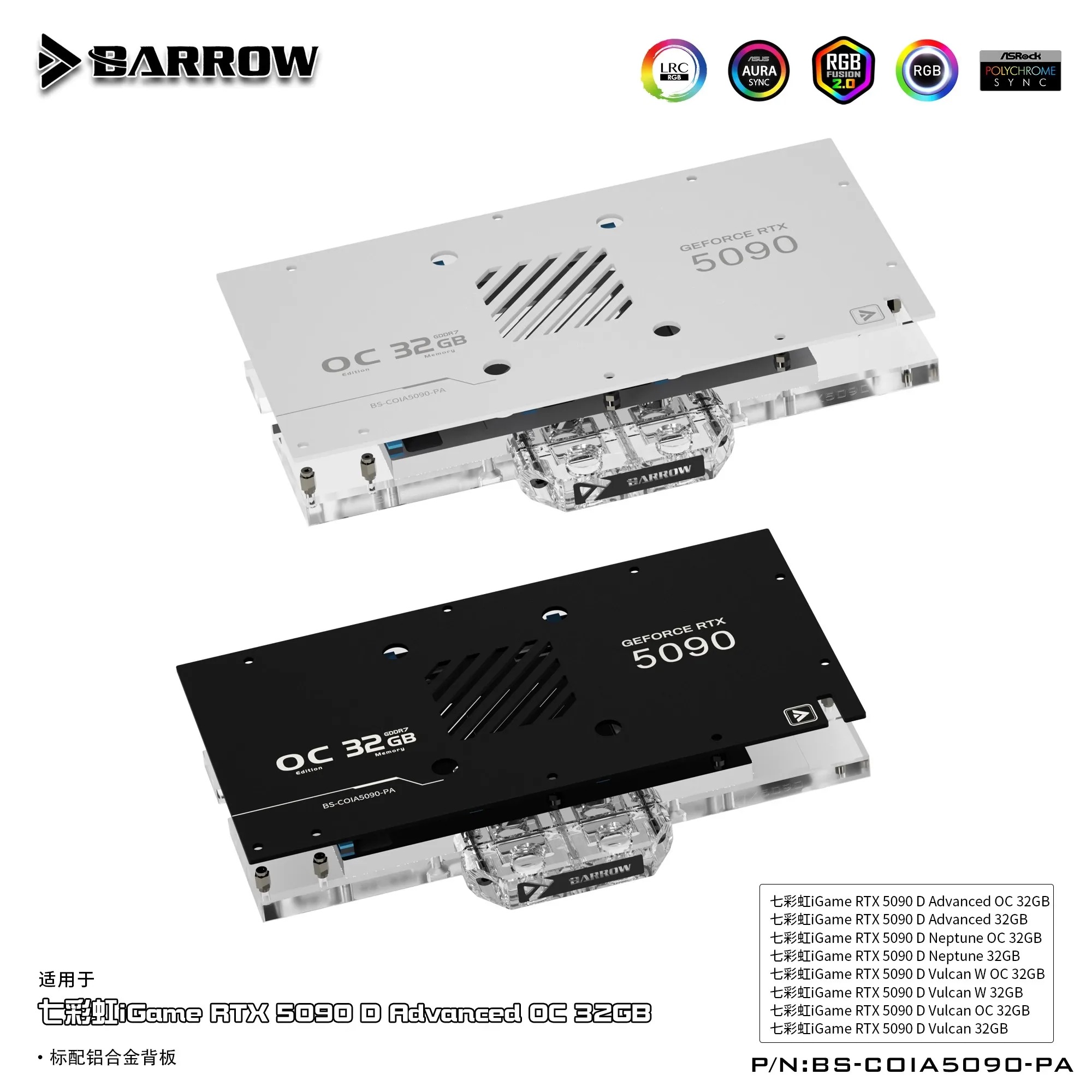 Barrow BS-COIA5090-PA GPU Wate - Rtx 5090 32Gb ulasan dan harga